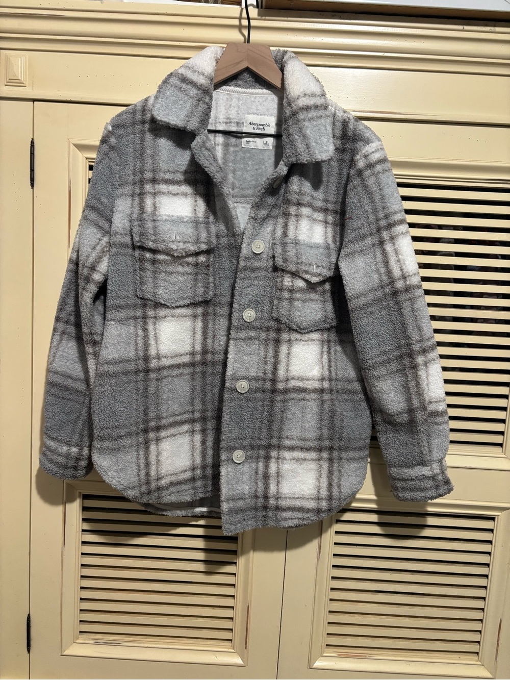 Abercrombie & Fitch Gray Plaid Shacket for Kids